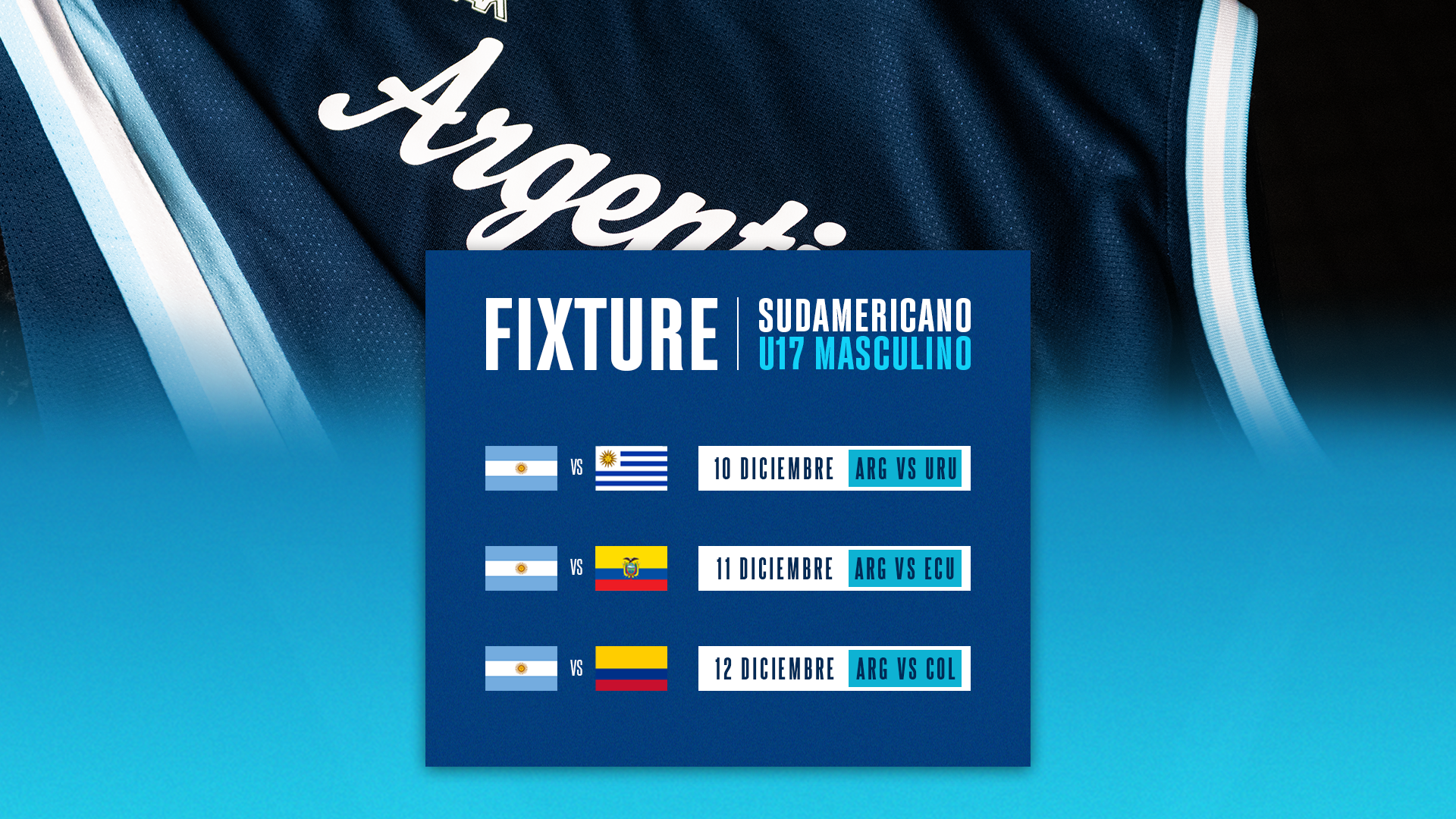 Argentina ya conoce a sus rivales para el Sudamericano U17 masculino