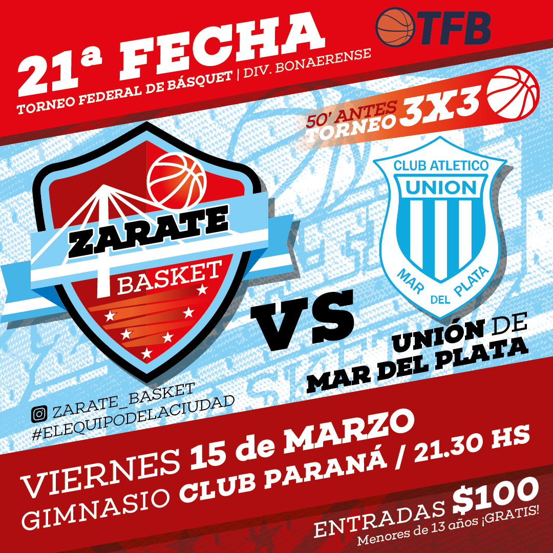 Zárate Basket recibe esta noche a Unión de Mar del Plata