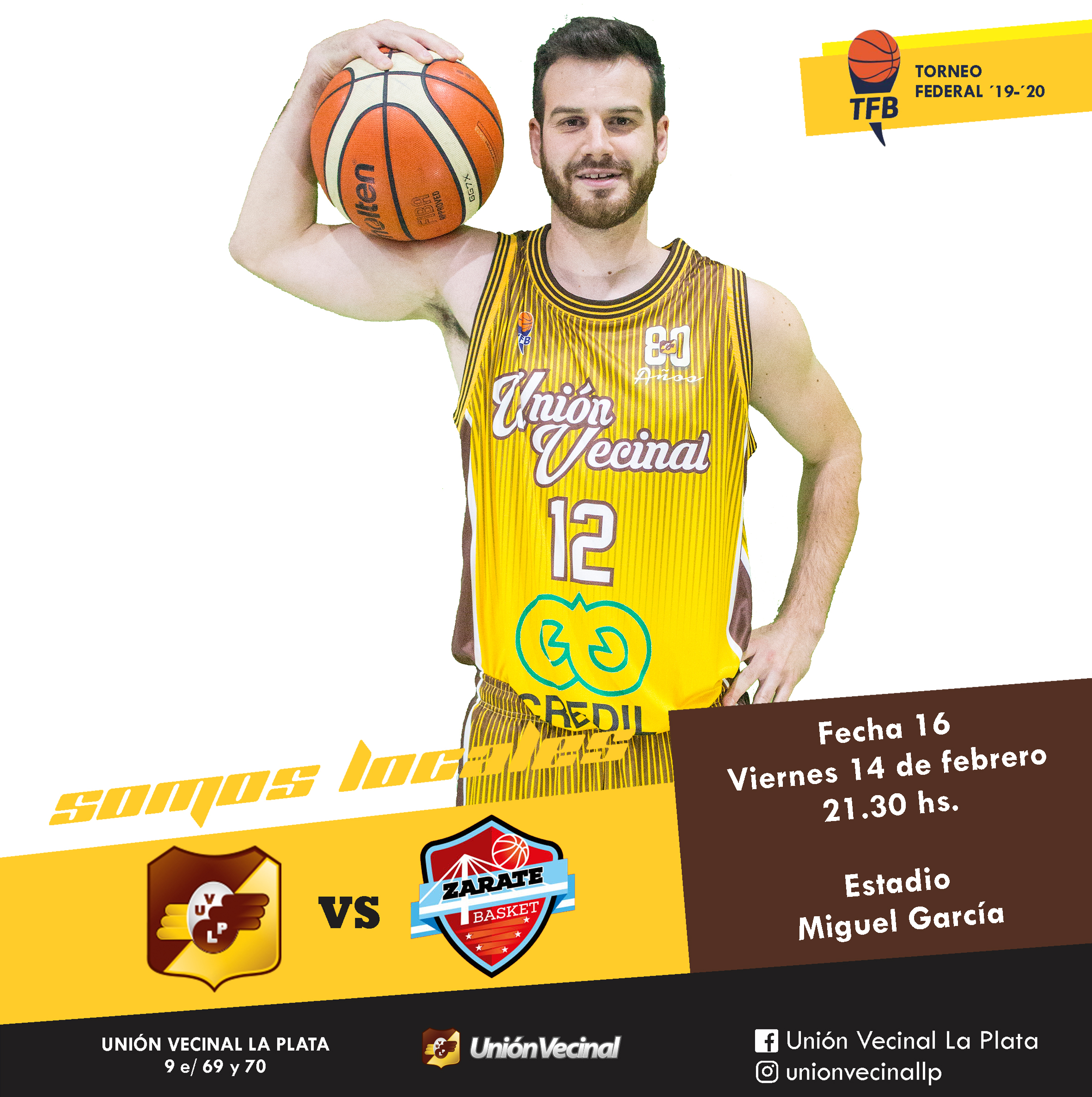 El Amarillo recibe a Zárate Basket en un duelo clave