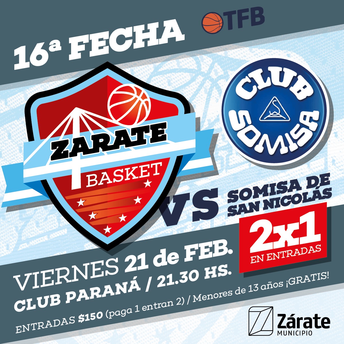 Zárate Basket juega en casa una doble fecha clave