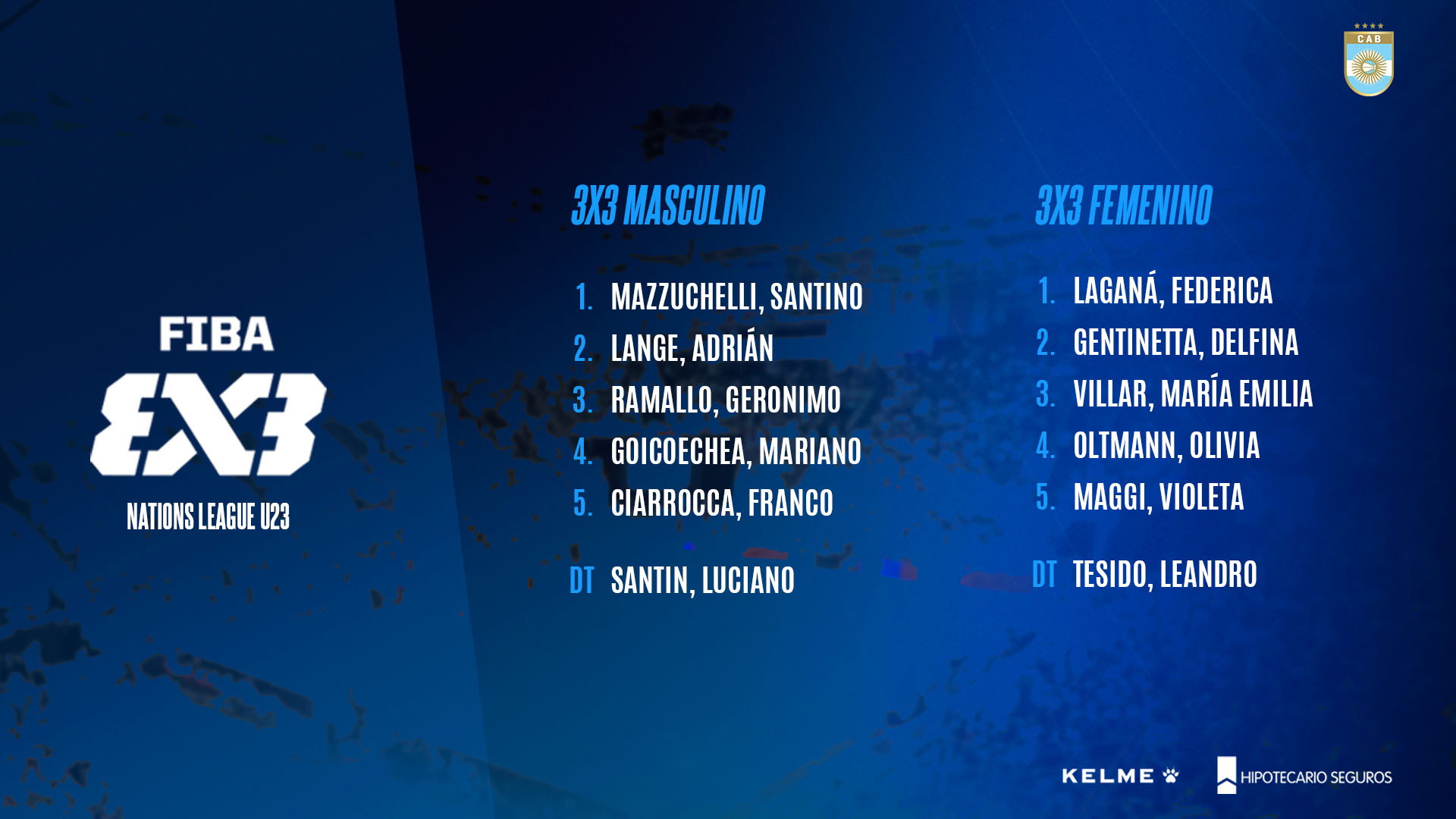 Argentina tiene planteles confirmados para la Nations League 3x3 en Venezuela