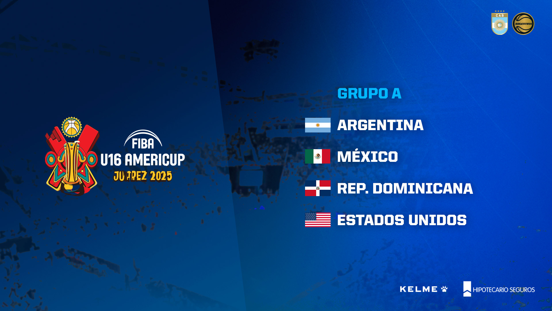 Confirmados los grupos para la AmeriCup U16 masculina