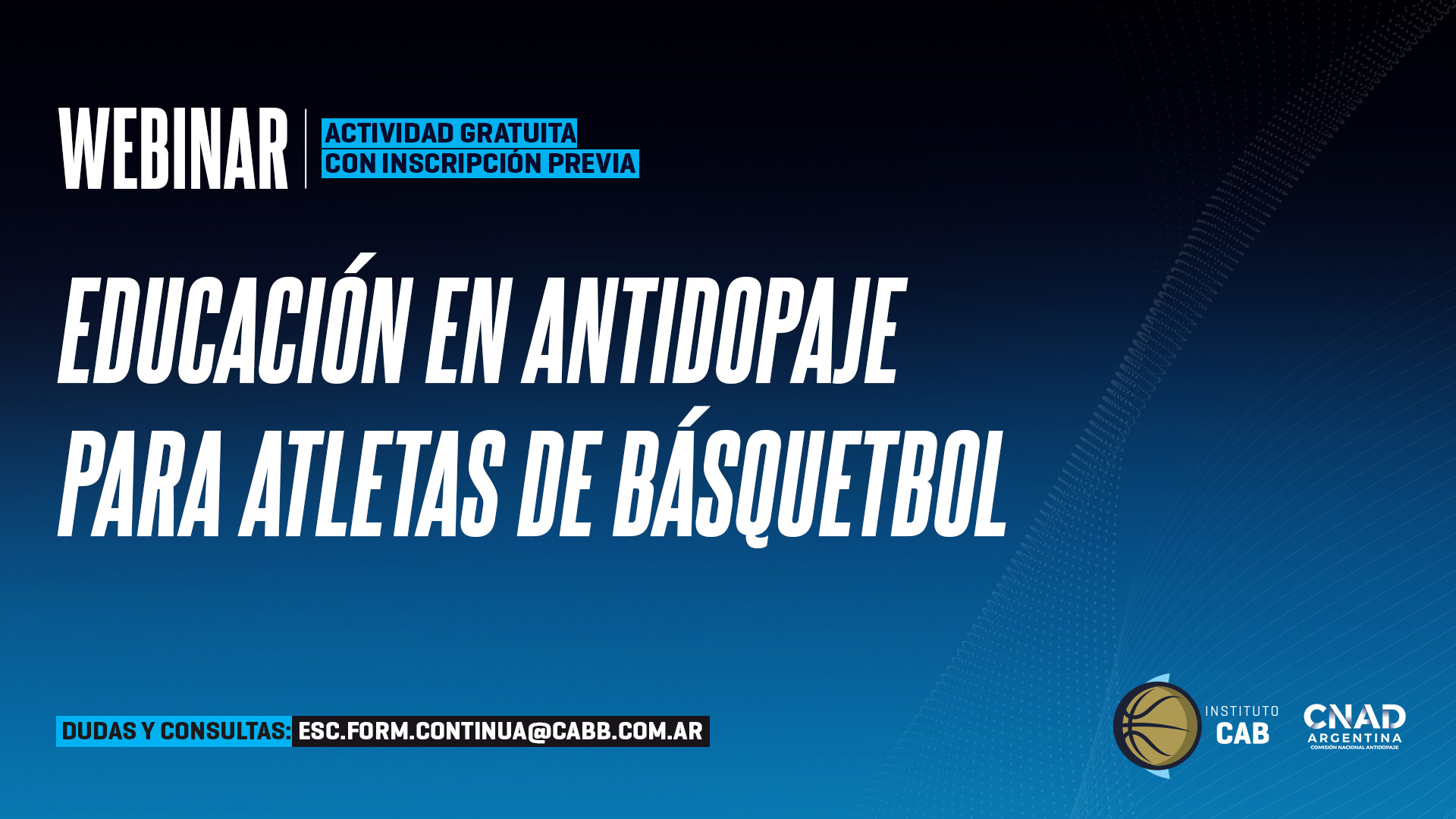 Webinar: Educación en Antidopaje para Atletas de Básquetbol mayores de 18 años